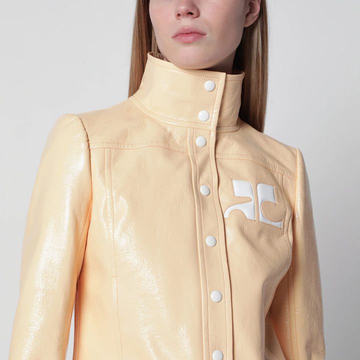 Courrèges - Reedition high-neck vinyl jacket in orange Brand Apparel &amp; Accessories > Clothing > Outerwear > Coats &amp; Jackets
