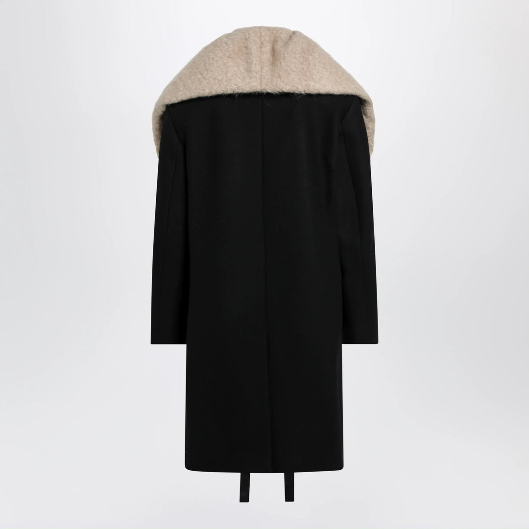 Dries Van Noten - Black coat with removable neckline Brand Apparel &amp; Accessories > Clothing > Outerwear > Coats &amp; Jackets