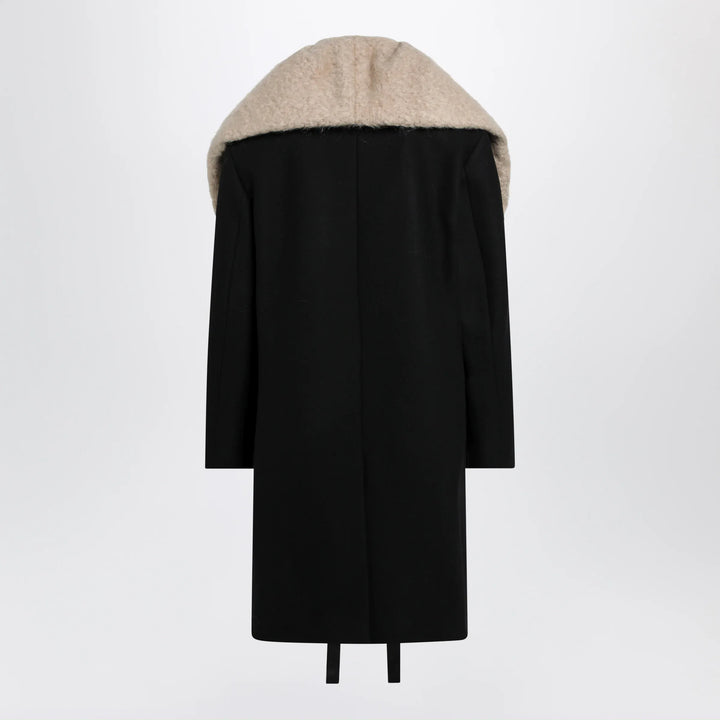 Dries Van Noten - Black coat with removable neckline Brand Apparel &amp; Accessories > Clothing > Outerwear > Coats &amp; Jackets