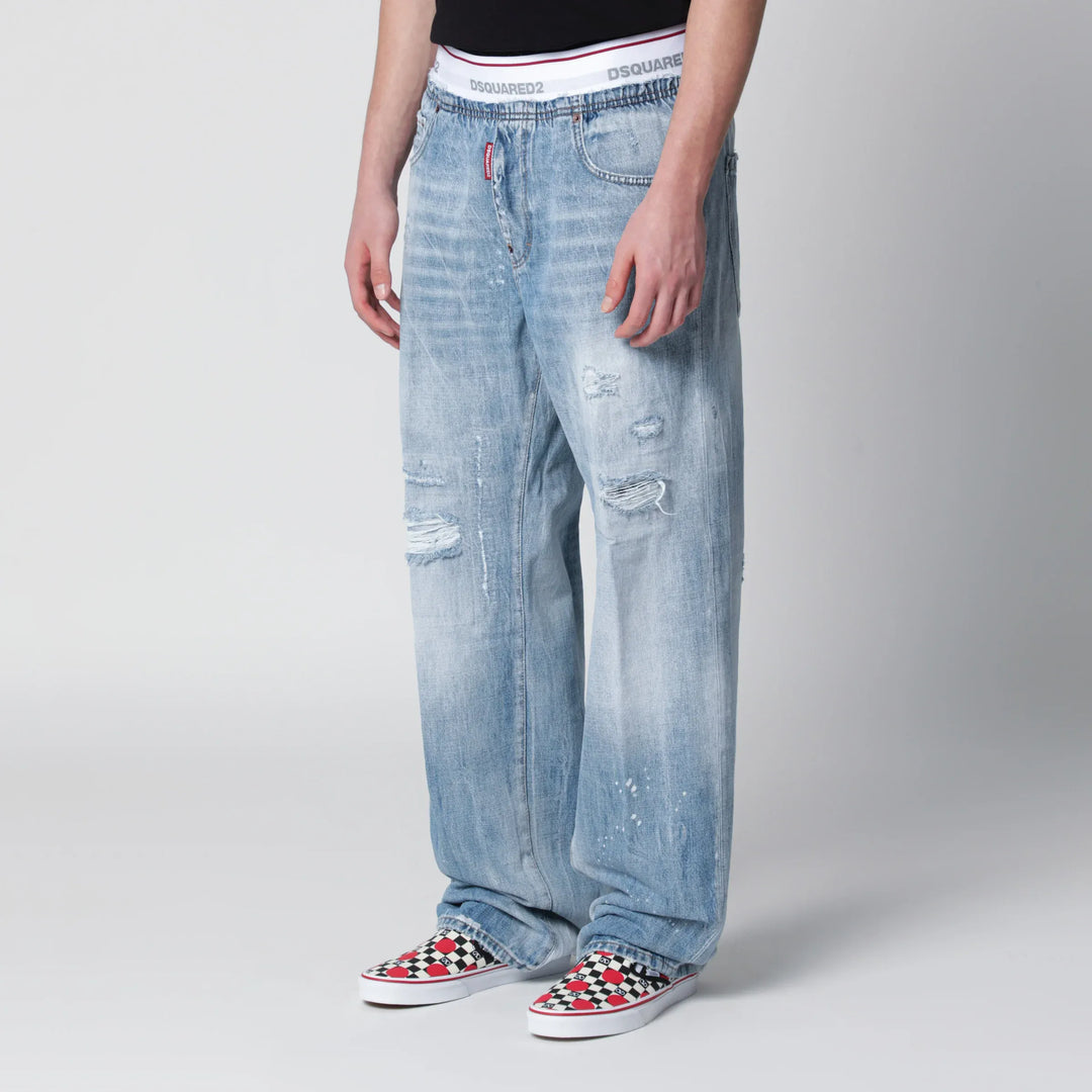 Dsquared2 - Light-wash blue denim jogger jeans Brand Apparel &amp; Accessories > Clothing > Pants