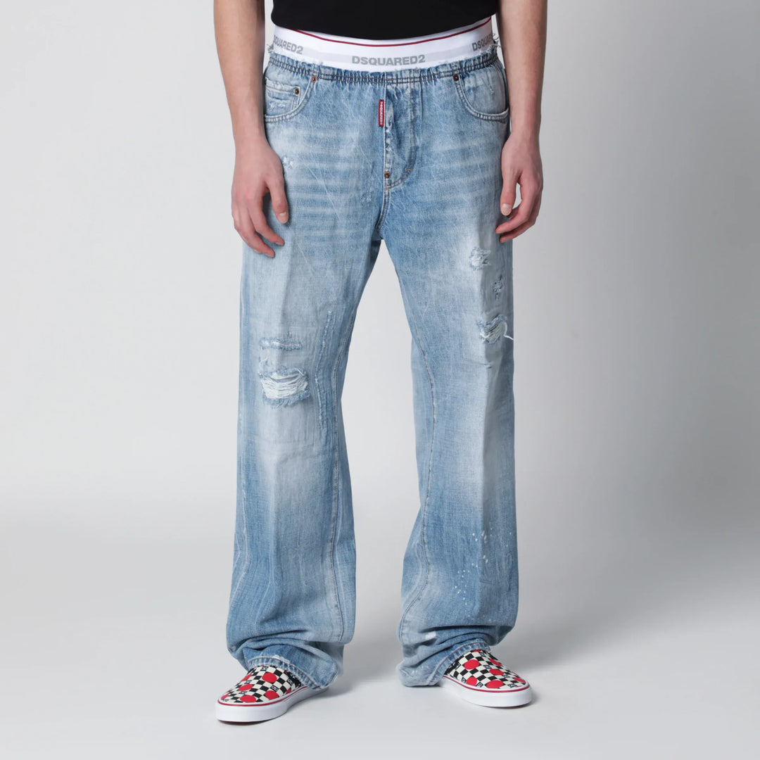 Dsquared2 - Light-wash blue denim jogger jeans Brand Apparel & Accessories > Clothing > Pants 46 IT