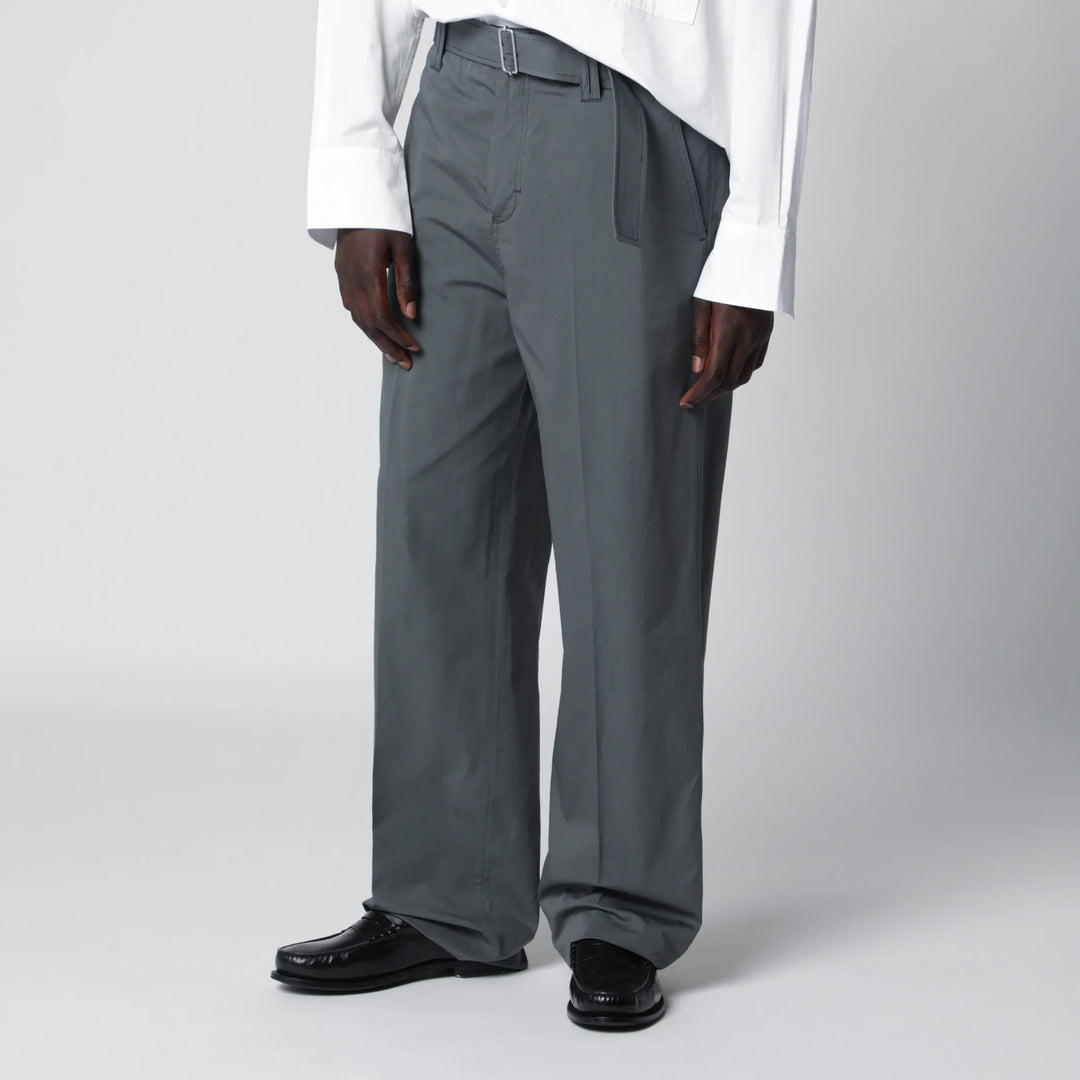 Lardini - Grey cotton and silk trousers Brand Apparel & Accessories > Clothing > Pants 46 IT