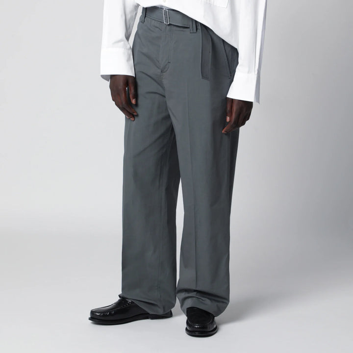 Lardini - Grey cotton and silk trousers Brand Apparel &amp; Accessories > Clothing > Pants 46 IT