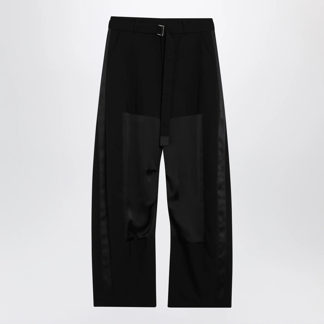 Sacai - Wide-leg wool trousers with panels and belt Brand Apparel & Accessories > Clothing > Pants 2