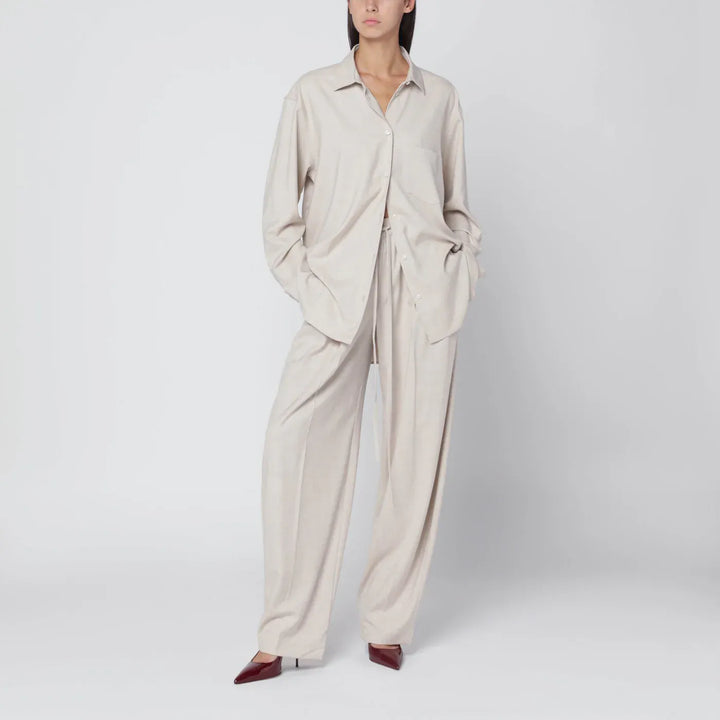 THE ANDAMANE - Trousers in ivory melange Brand Apparel &amp; Accessories > Clothing > Pants XS