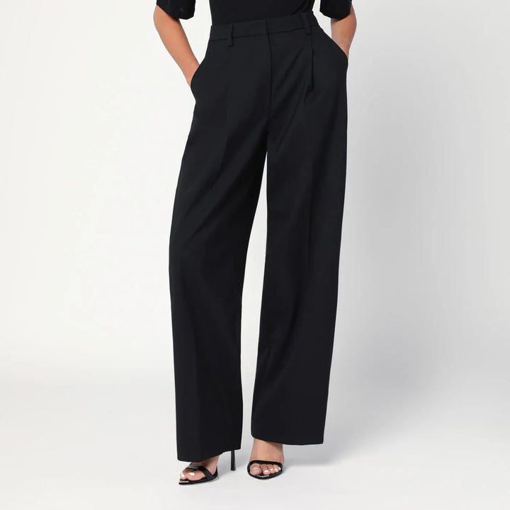 TheLatest - Wide-leg black wool blend trousers Brand Apparel &amp; Accessories > Clothing > Pants 42  IT