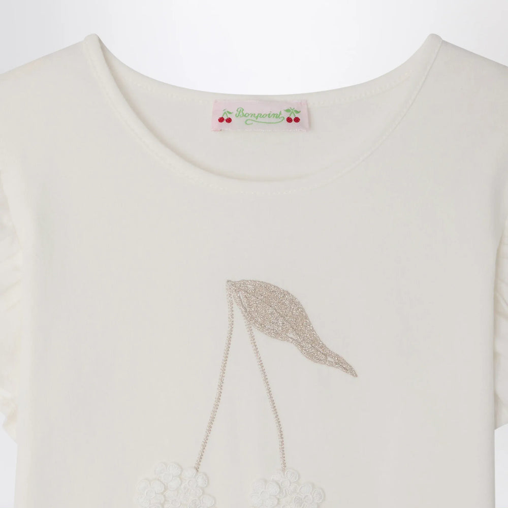 Bonpoint - Emila white cotton T-shirt Brand Apparel & Accessories > Clothing > Shirts & Tops