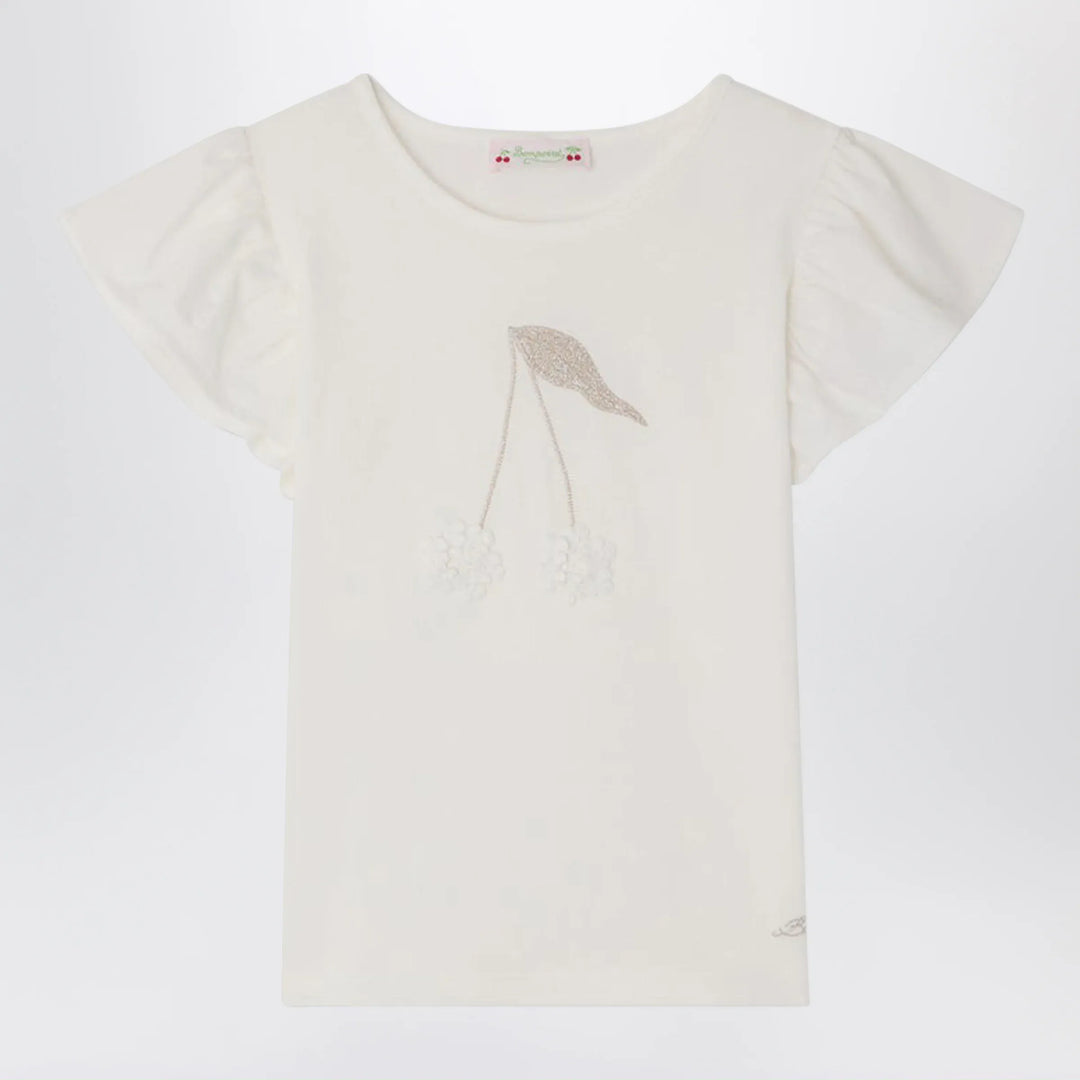Bonpoint - Emila white cotton T-shirt Brand Apparel & Accessories > Clothing > Shirts & Tops 4