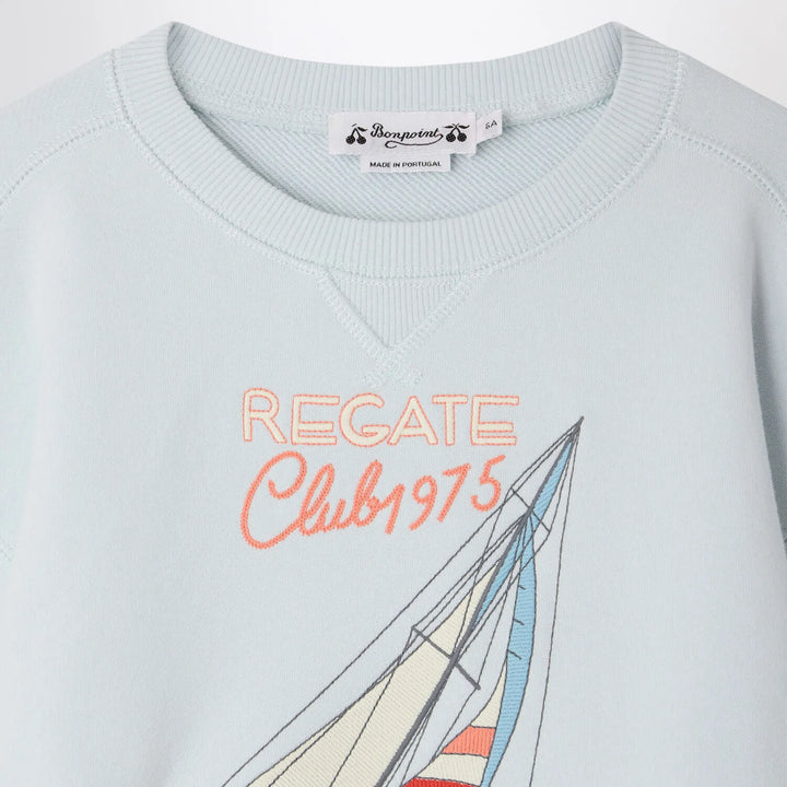 Bonpoint - Erol light blue sweatshirt Brand Apparel &amp; Accessories > Clothing > Shirts &amp; Tops