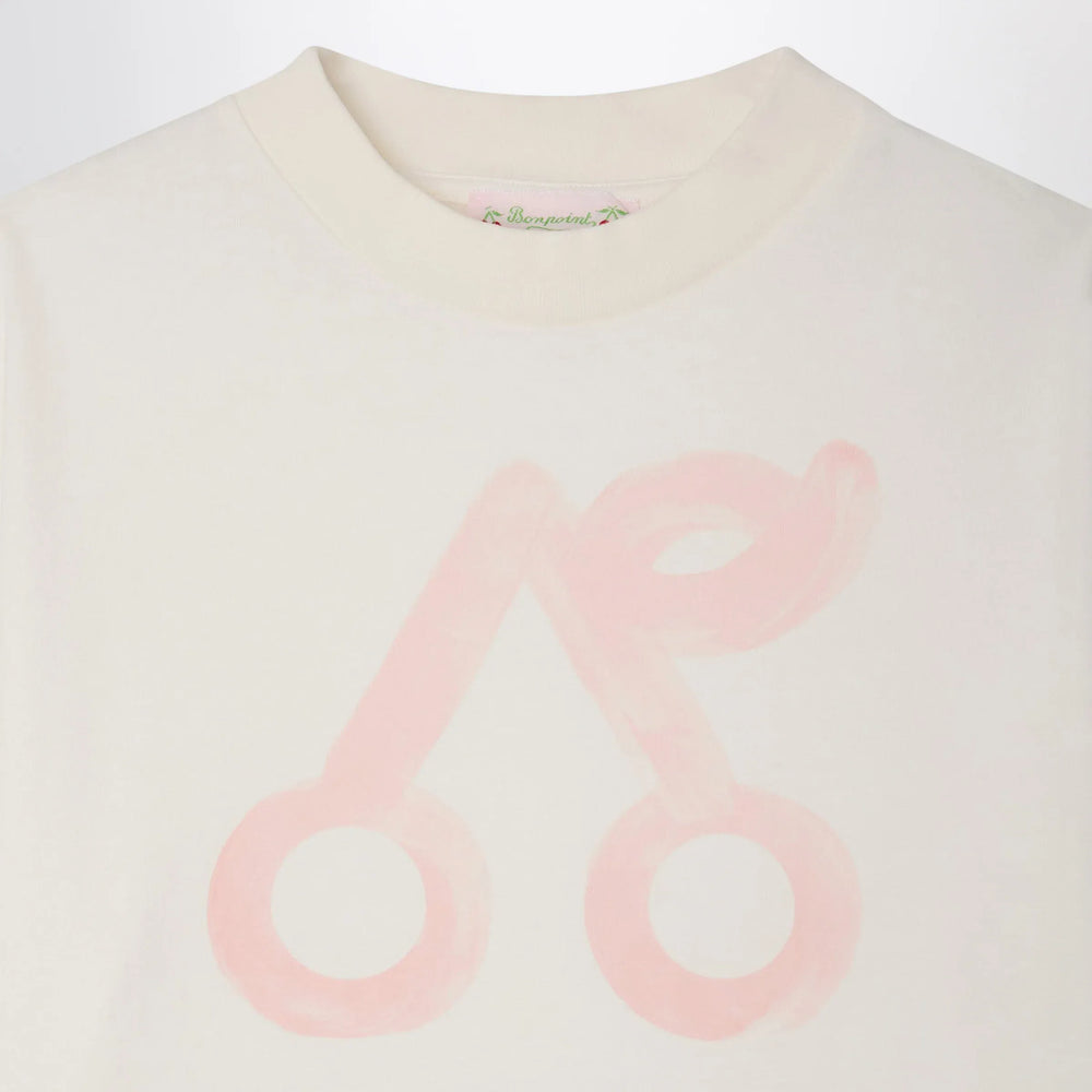 Bonpoint - Lele white T-shirt with cherry print Brand Apparel & Accessories > Clothing > Shirts & Tops
