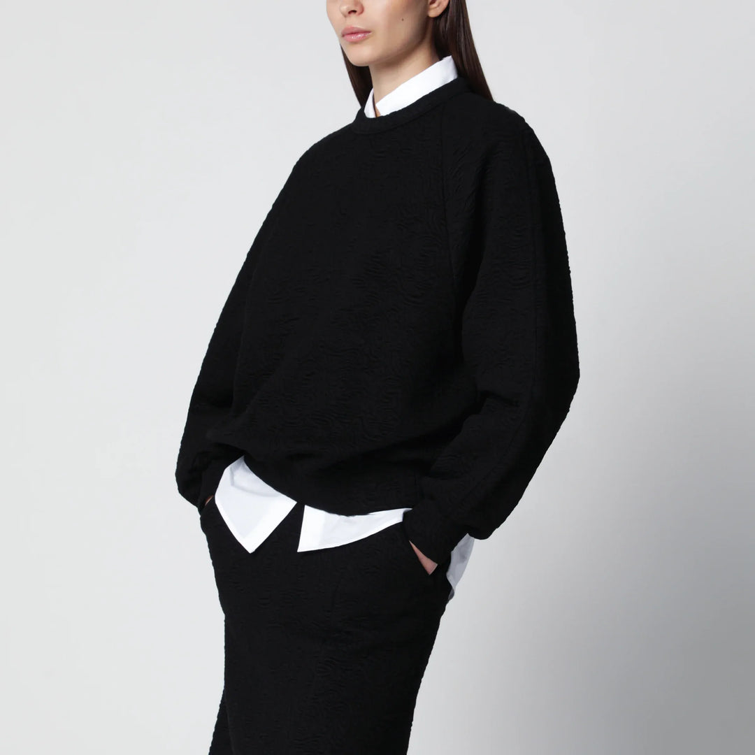 Dries Van Noten - Black viscose-blend sweatshirt Brand Apparel & Accessories > Clothing > Shirts & Tops XS