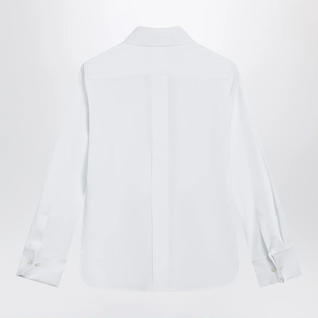 Max Mara - White cotton shirt with logo Brand Apparel &amp; Accessories > Clothing > Shirts &amp; Tops