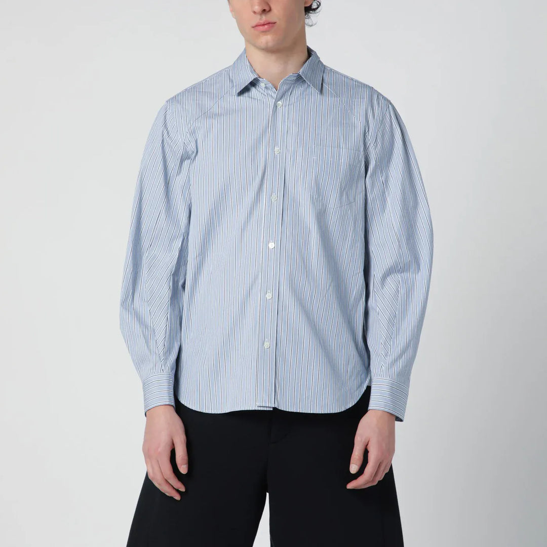 Sacai - Light blue striped cotton shirt Brand Apparel & Accessories > Clothing > Shirts & Tops 1