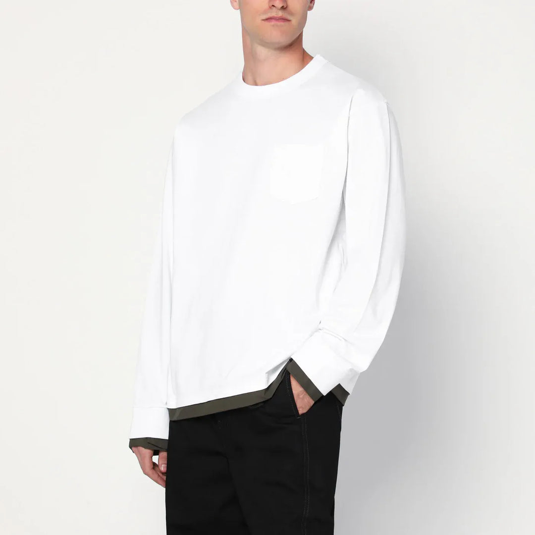 Sacai - White cotton shirt Brand Apparel & Accessories > Clothing > Shirts & Tops 2