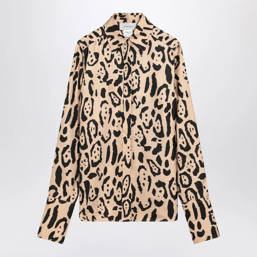 Sportmax - Silk animal print shirt Brand Apparel & Accessories > Clothing > Shirts & Tops 40  IT