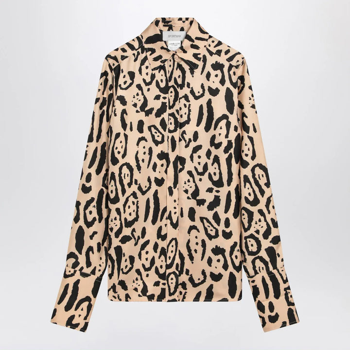 Sportmax - Silk animal print shirt Brand Apparel &amp; Accessories > Clothing > Shirts &amp; Tops 40  IT