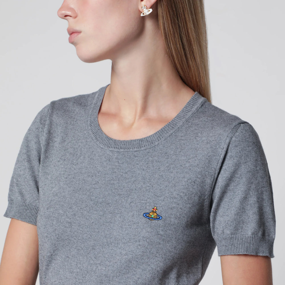 Vivienne Westwood - Bea knit cotton-cashmere T-shirt in dark grey Brand Apparel & Accessories > Clothing > Shirts & Tops