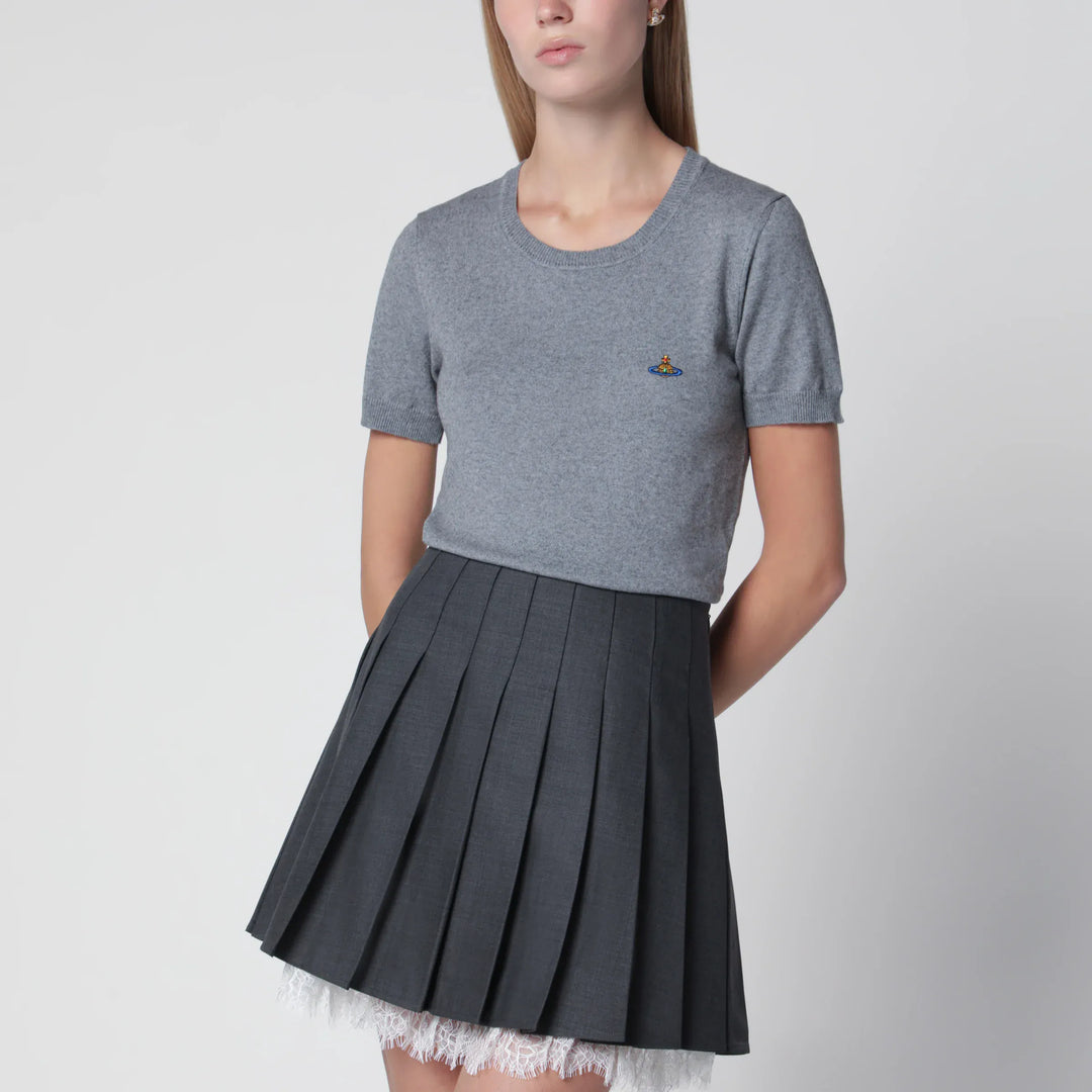 Vivienne Westwood - Bea knit cotton-cashmere T-shirt in dark grey Brand Apparel & Accessories > Clothing > Shirts & Tops XS