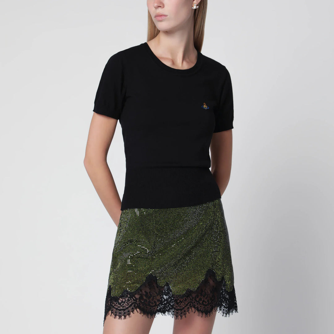 Vivienne Westwood - Bea knitted cotton and cashmere T-shirt in black Brand Apparel & Accessories > Clothing > Shirts & Tops XS