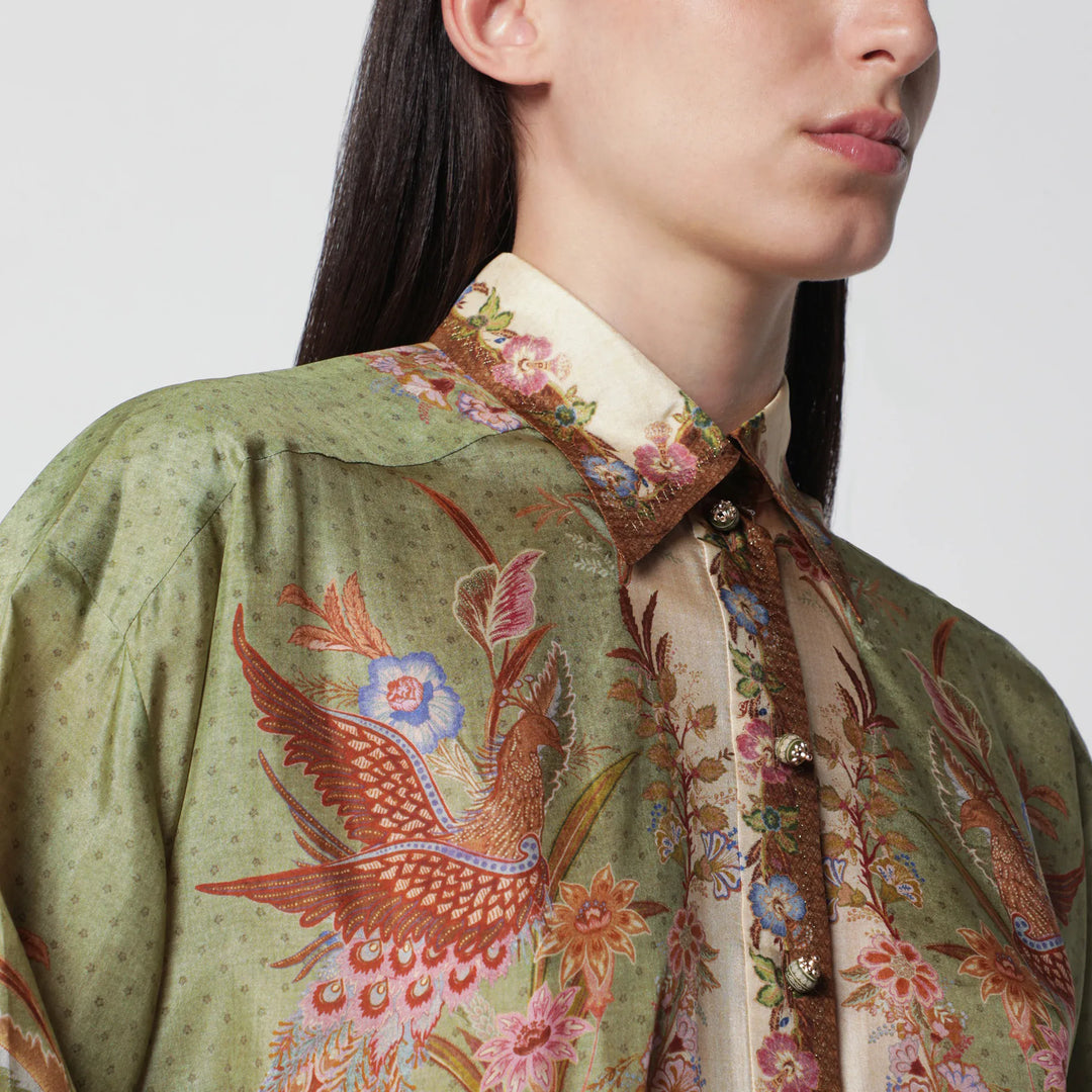 ZIMMERMANN - Indra shirt with floral print Brand Apparel &amp; Accessories > Clothing > Shirts &amp; Tops