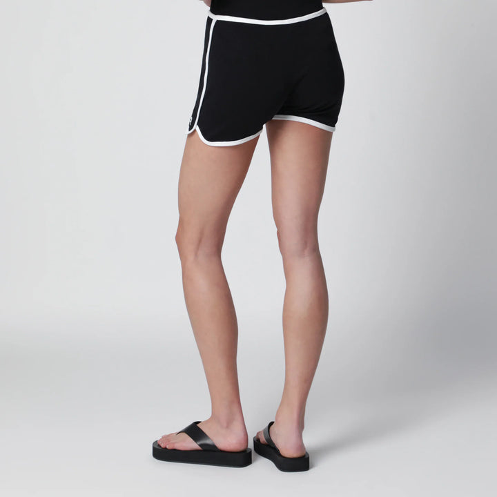 Courrèges - Contrast mini jersey shorts in black cotton Brand Apparel &amp; Accessories > Clothing > Shorts