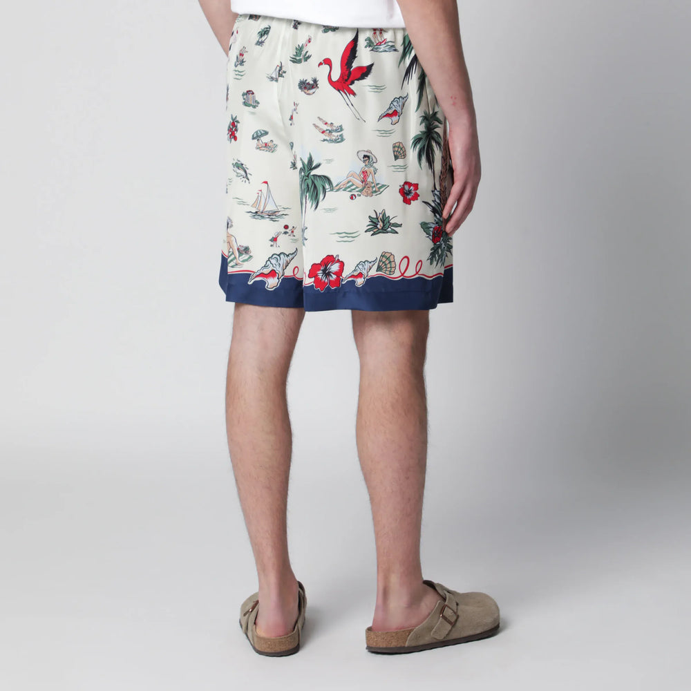 Dsquared2 - Bermuda shorts with tropical print in silk Brand Apparel & Accessories > Clothing > Shorts