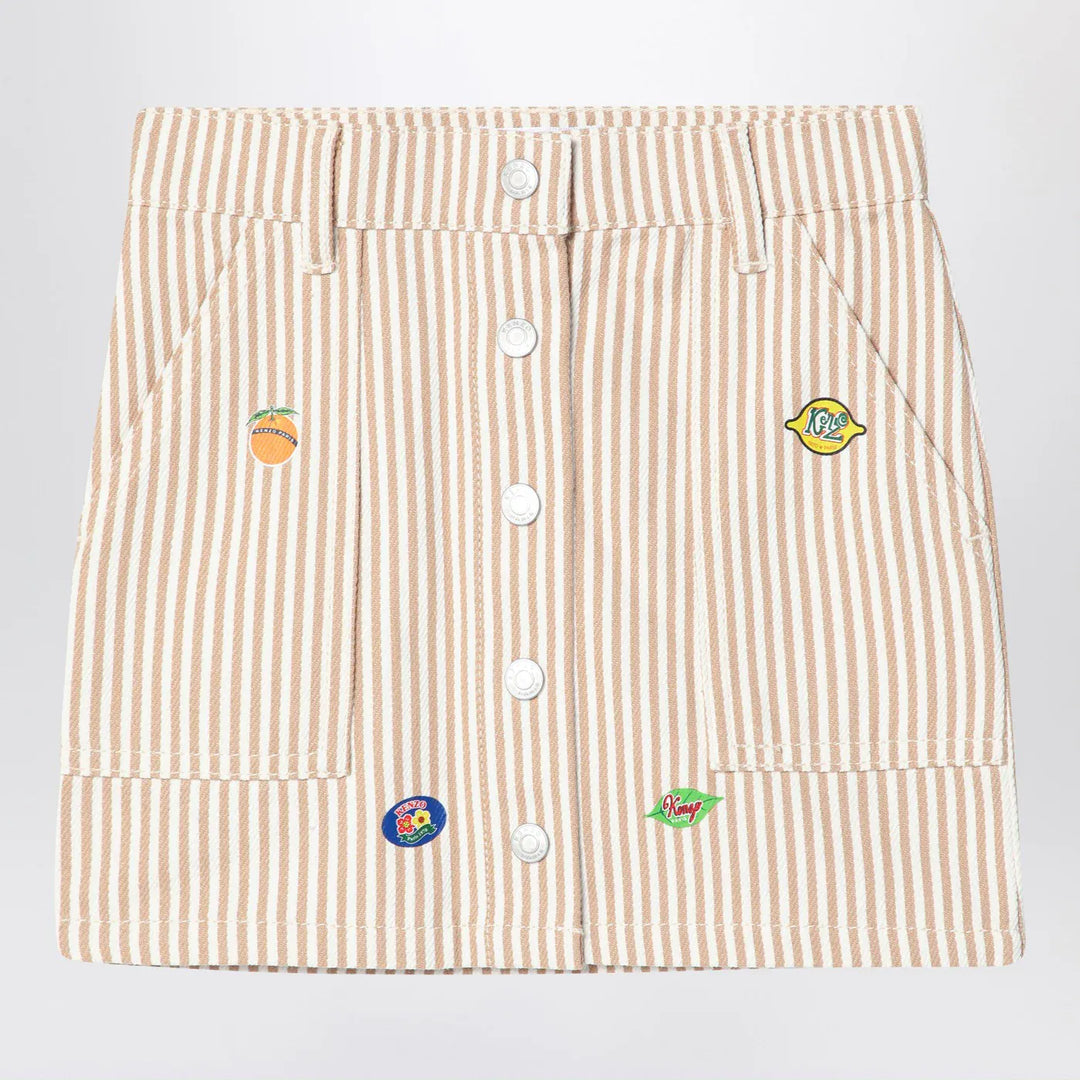 KENZO - White/sand striped mini skirt Brand Apparel &amp; Accessories > Clothing > Skirts 6