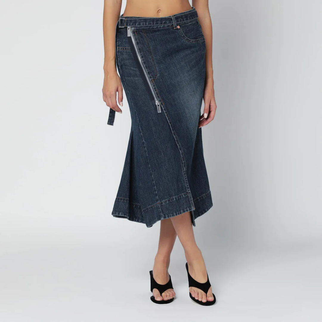 Sacai - Asymmetric blue denim skirt Brand Apparel & Accessories > Clothing > Skirts 2