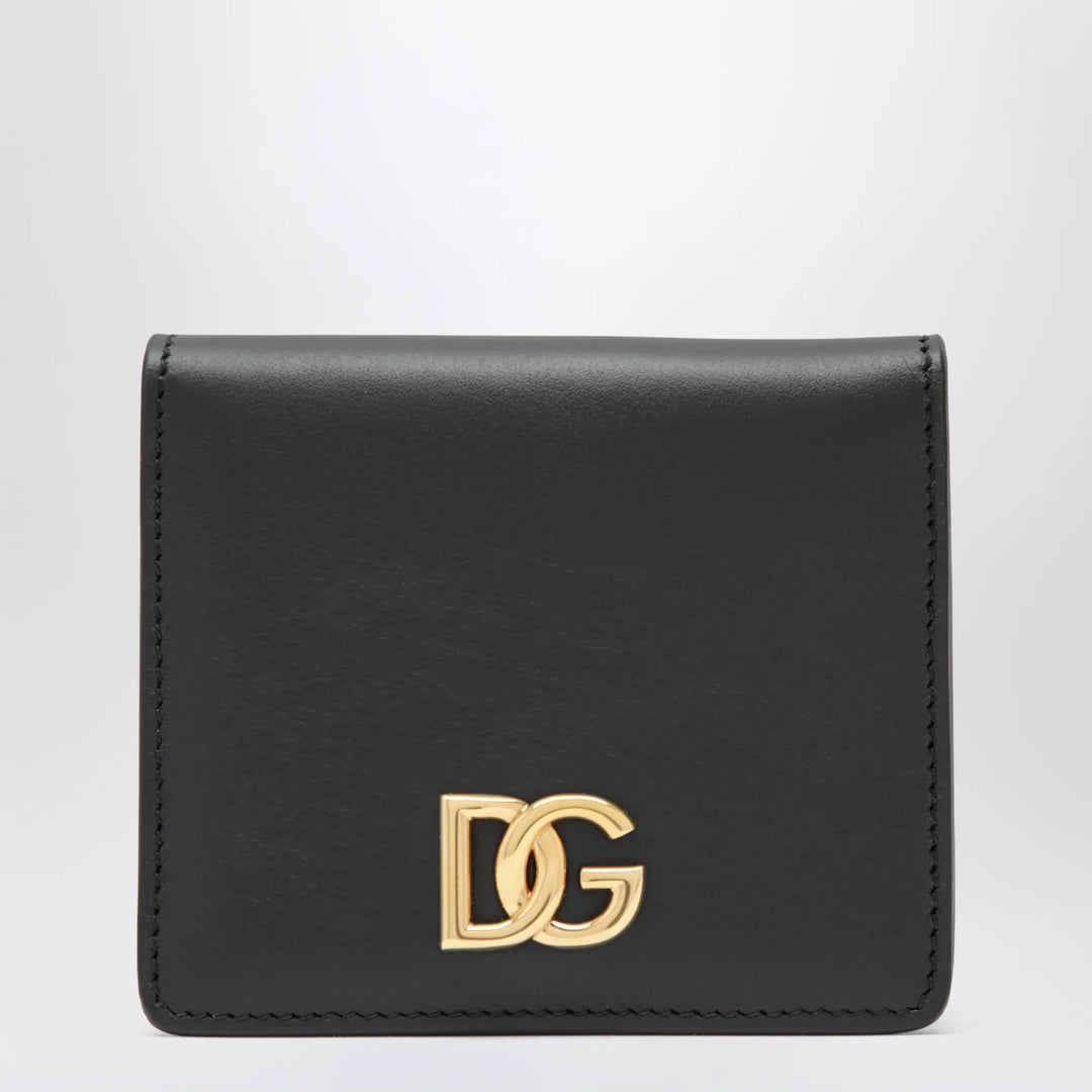 Dolce&Gabbana - Black leather wallet with DG logo Brand Apparel & Accessories TU