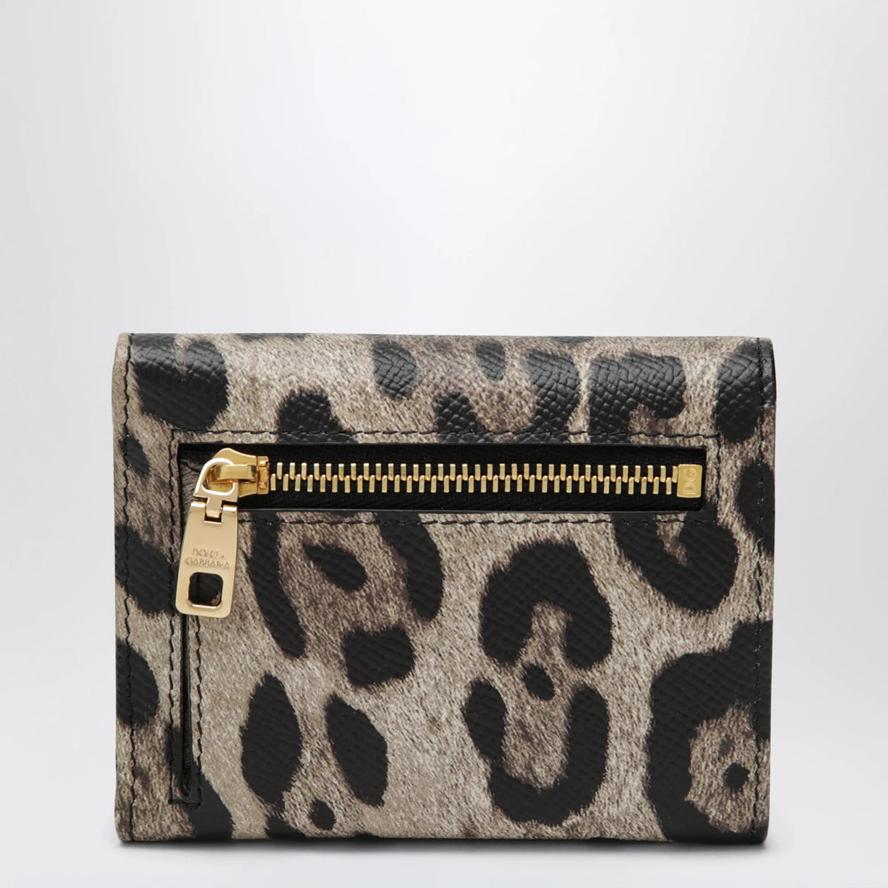 Dolce&Gabbana - Dauphine calfskin wallet with leopard print Brand Apparel & Accessories TU
