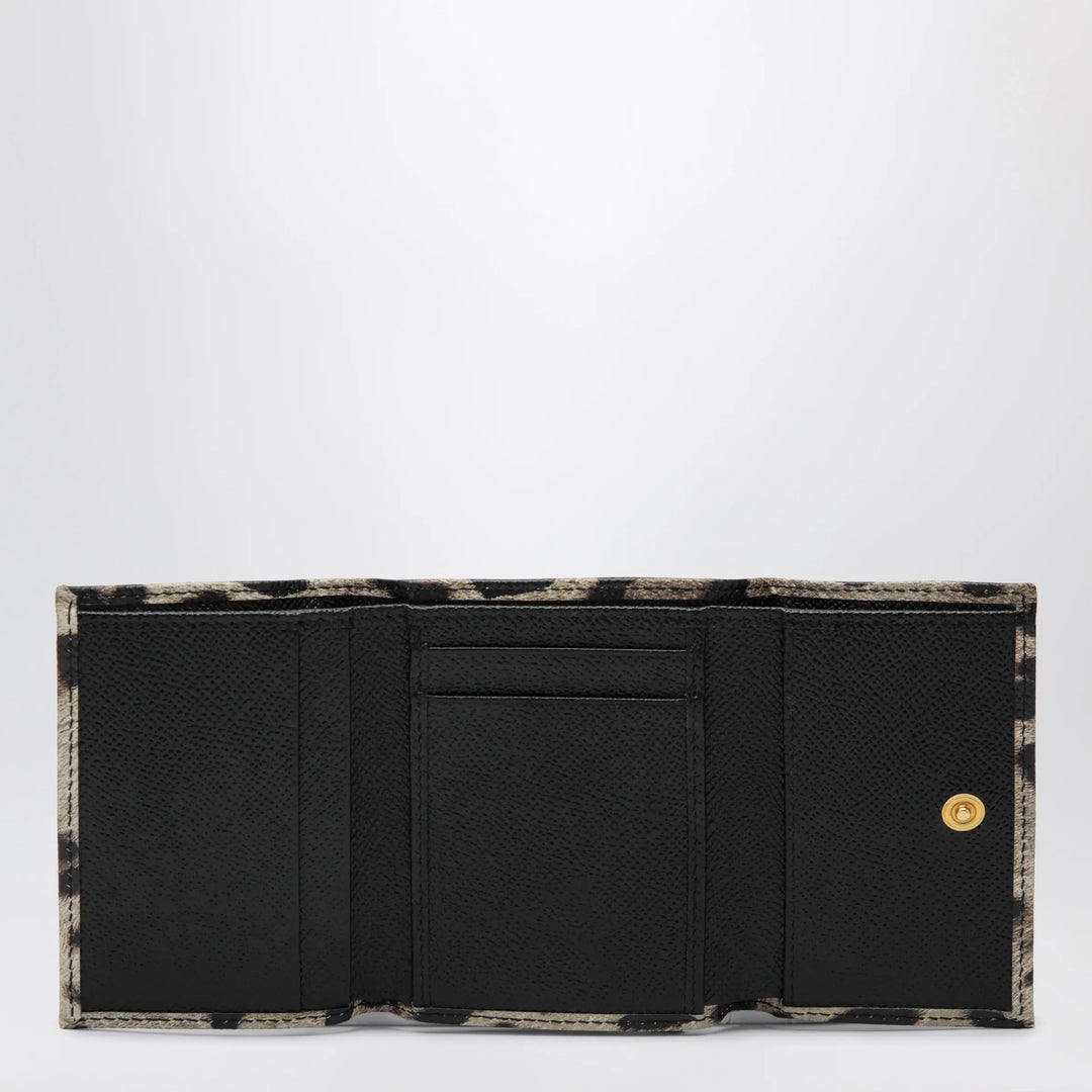 Dolce&amp;Gabbana - Dauphine calfskin wallet with leopard print Brand Apparel &amp; Accessories TU