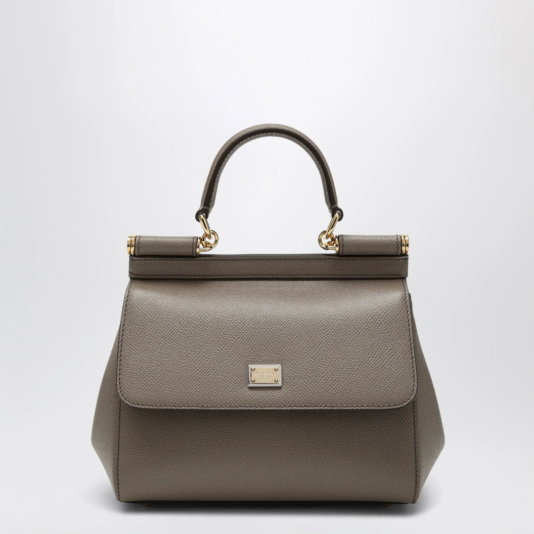 Dolce&Gabbana - Medium Sicily handbag in light mud colour Brand Apparel & Accessories
