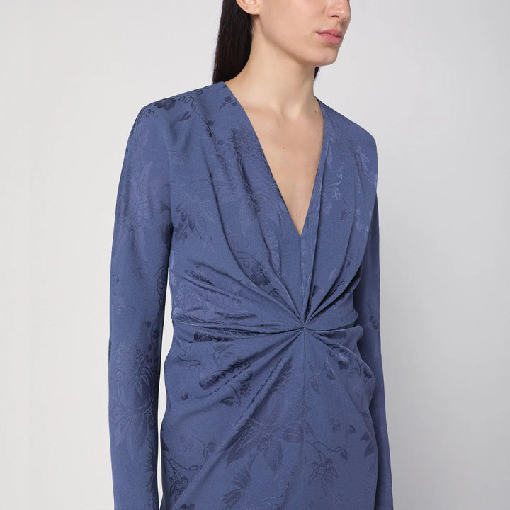 ETRO - Jacquard-effect dress in cornflower blue Brand Apparel &amp; Accessories