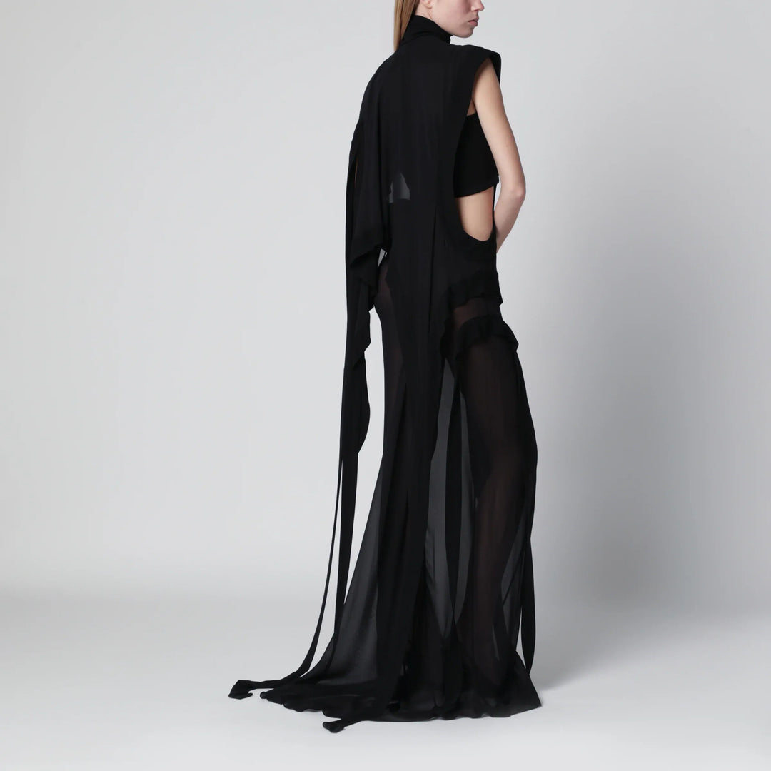 Francesco Murano - Long black one-shoulder silk dress Brand Apparel &amp; Accessories 40  IT