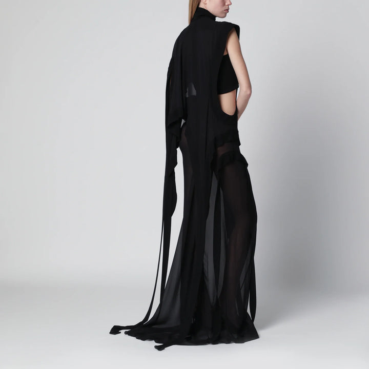 Francesco Murano - Long black one-shoulder silk dress Brand Apparel &amp; Accessories 40  IT