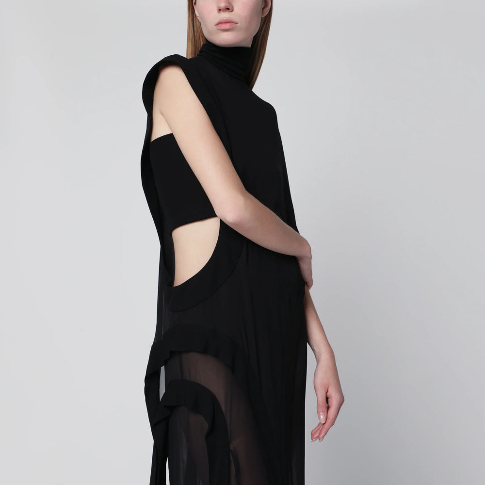 Francesco Murano - Long black one-shoulder silk dress Brand Apparel & Accessories 40  IT