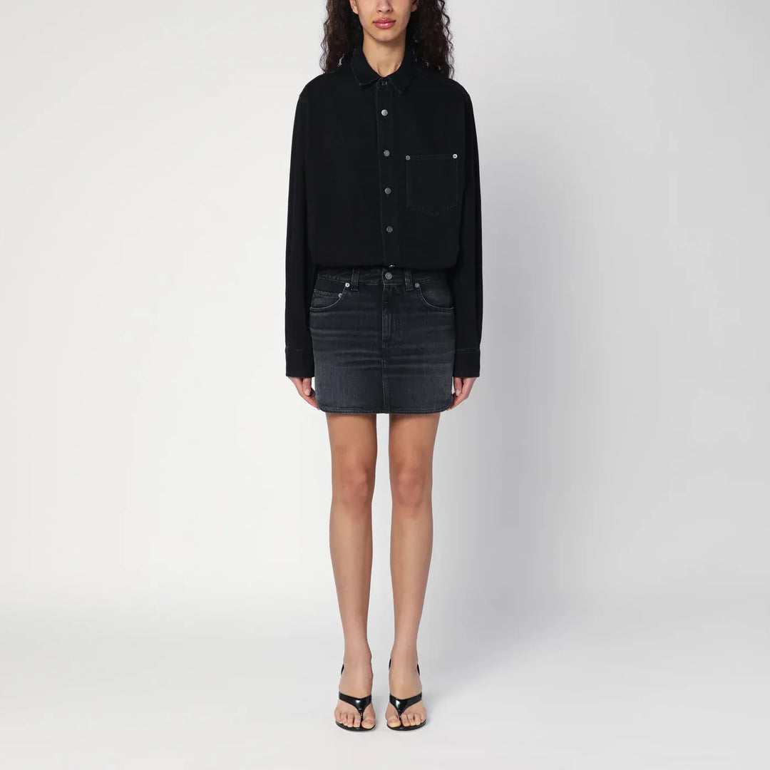 HAIKURE - Washed black Tamu mini dress in denim Brand Apparel &amp; Accessories S