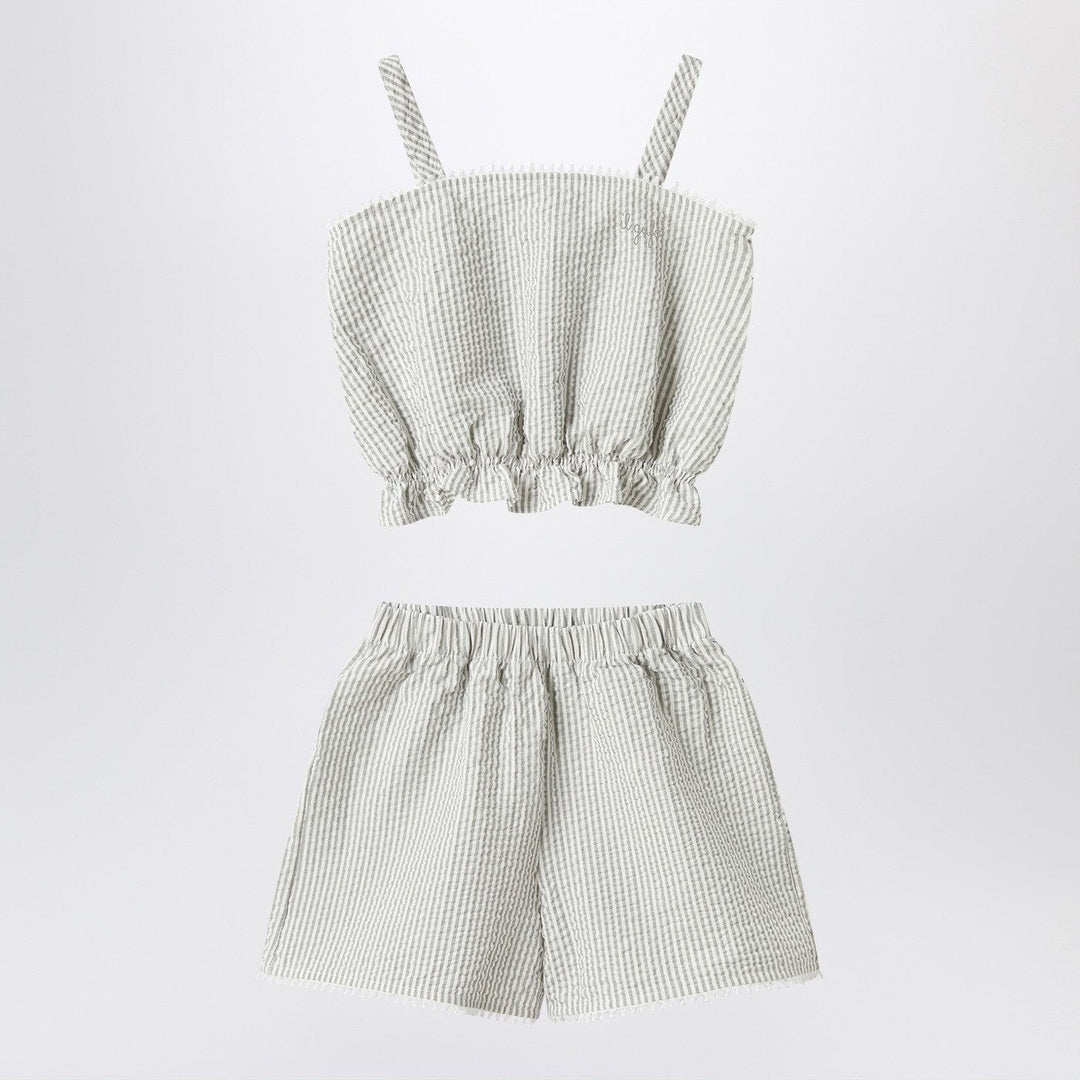 Apparel & Accessories Il Gufo - Granite-coloured set in striped seersucker Brand