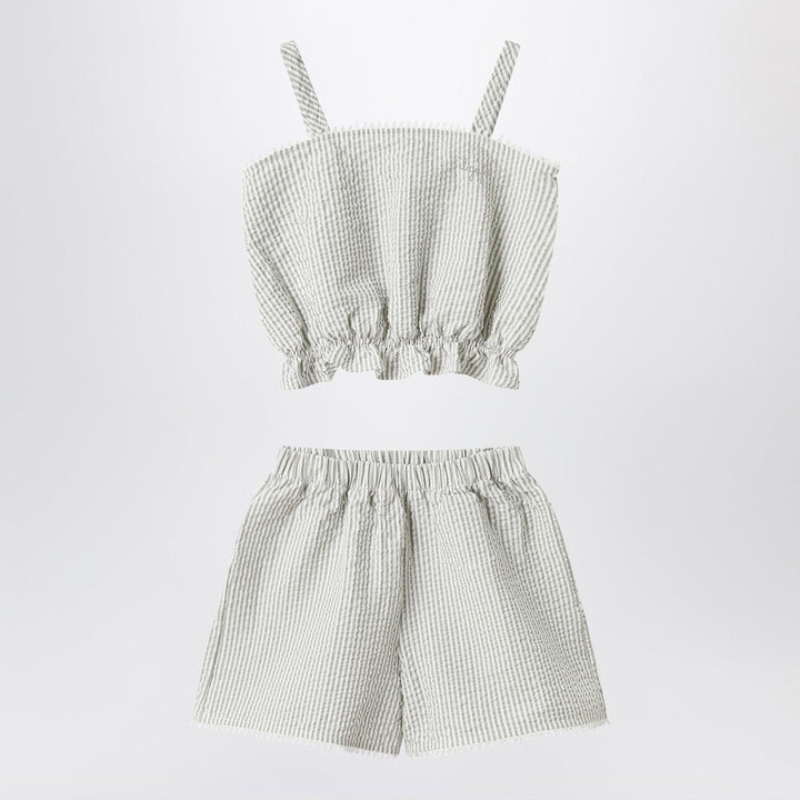 Apparel &amp; Accessories Il Gufo - Granite-coloured set in striped seersucker Brand