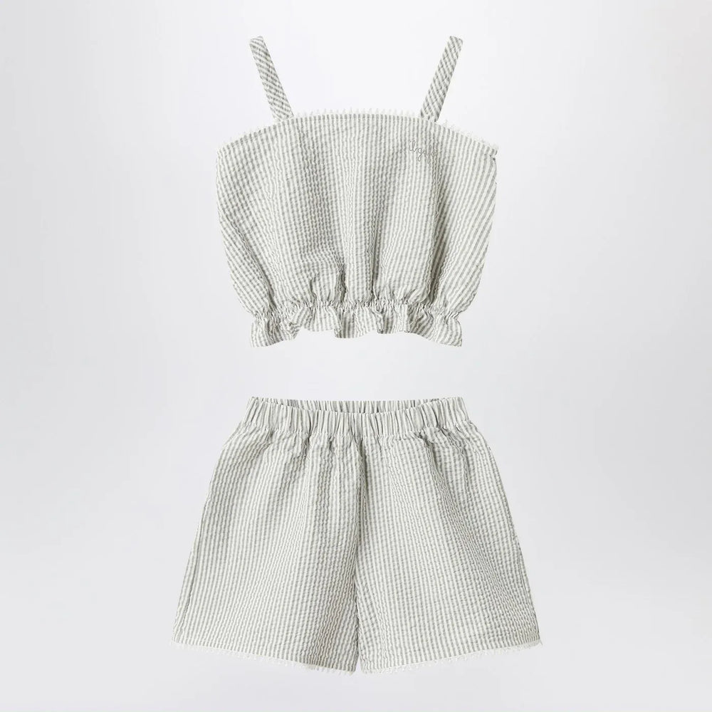 Il Gufo - Granite-coloured set in striped seersucker Brand Apparel & Accessories 2A