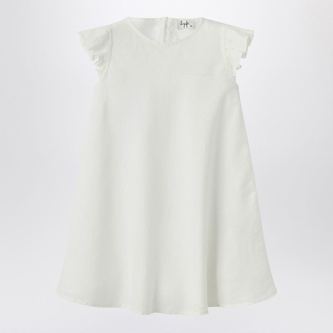 Apparel & Accessories Il Gufo - White linen dress with ruffles Brand
