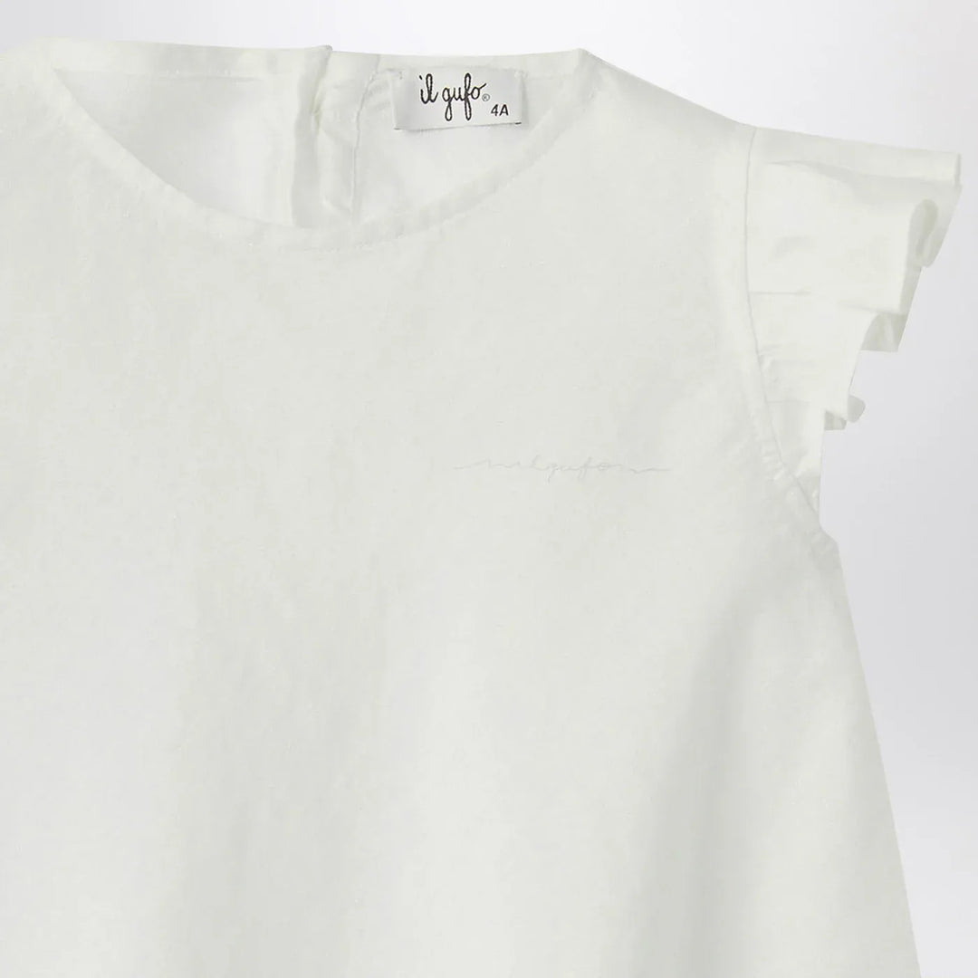 Il Gufo - White linen dress with ruffles Brand Apparel &amp; Accessories