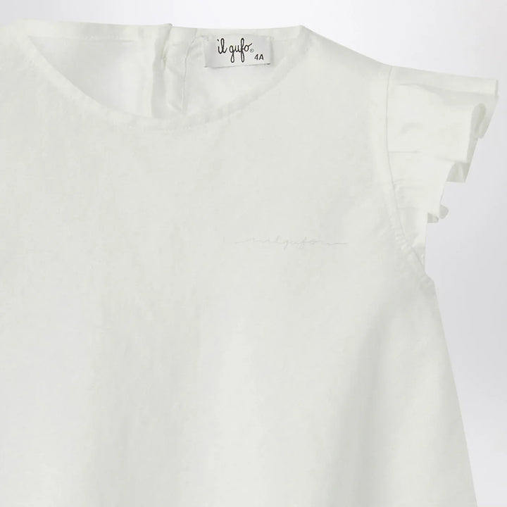 Il Gufo - White linen dress with ruffles Brand Apparel &amp; Accessories