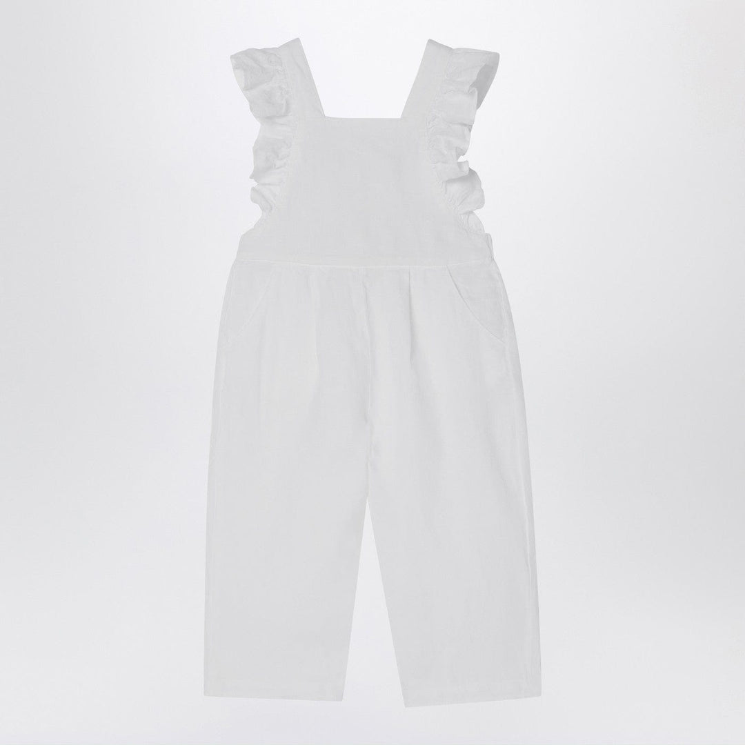Apparel & Accessories Il Gufo - White linen overall with ruffles Brand