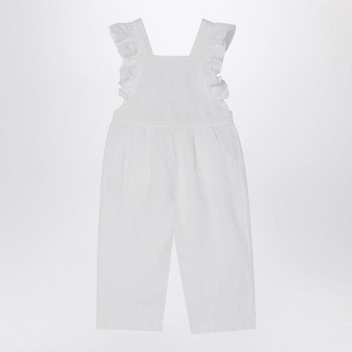 Apparel &amp; Accessories Il Gufo - White linen overall with ruffles Brand