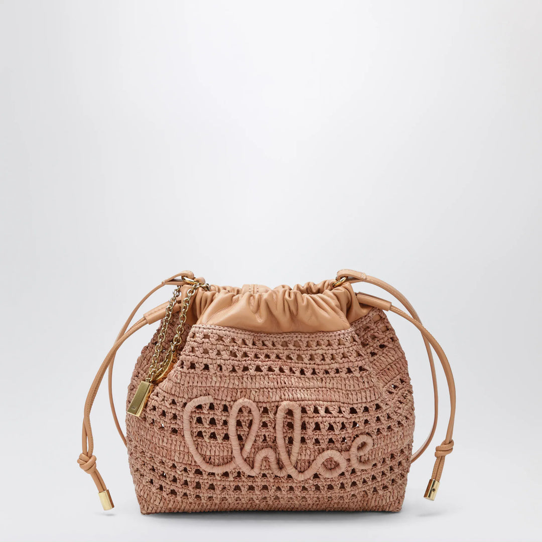 Chloé - Mini Summer Banana drawstring raffia bag in beige Brand Apparel & Accessories > Jewelry TU