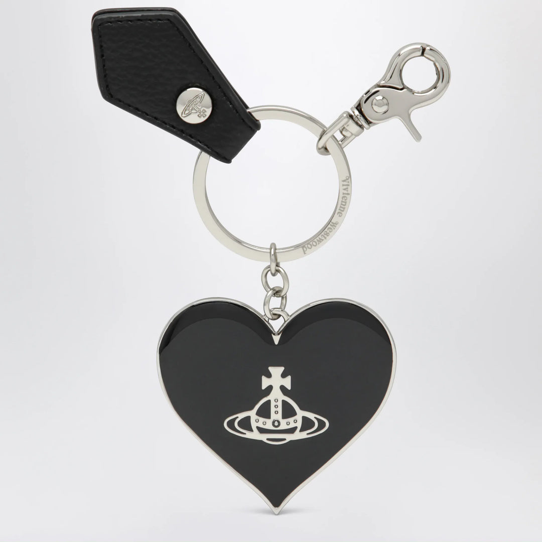 Vivienne Westwood - Mirror Heart Orb heart keyring in iron, black Brand Apparel & Accessories > Jewelry U