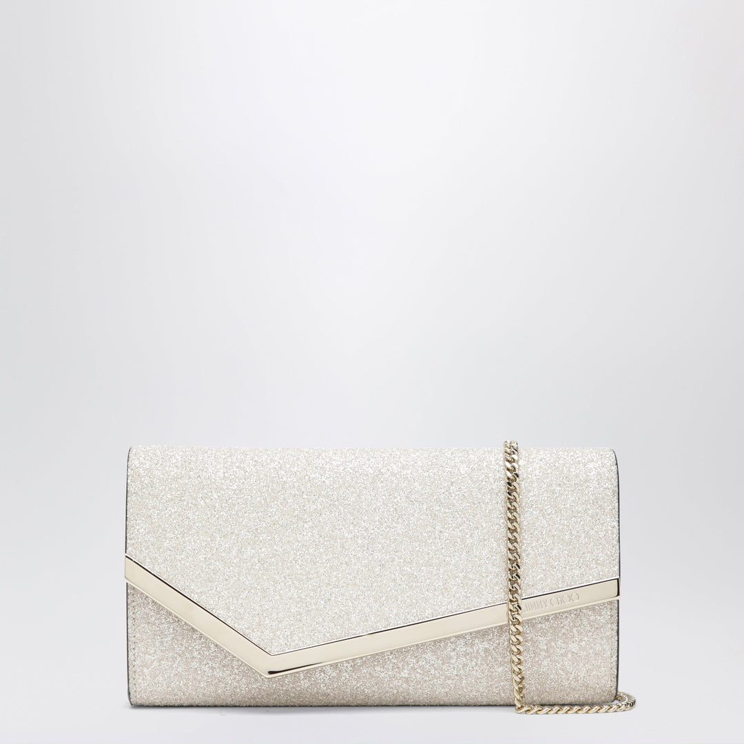 Apparel & Accessories TU Jimmy Choo - Emmie Pouch With Light Gold Micro-Glitter Brand