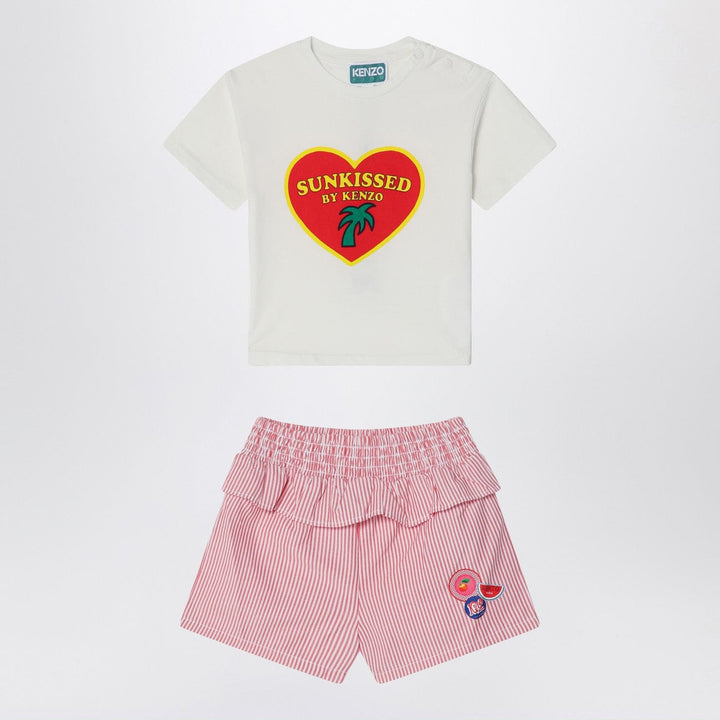 Apparel &amp; Accessories 4A KENZO - White/red two-piece suit in cotton Brand
