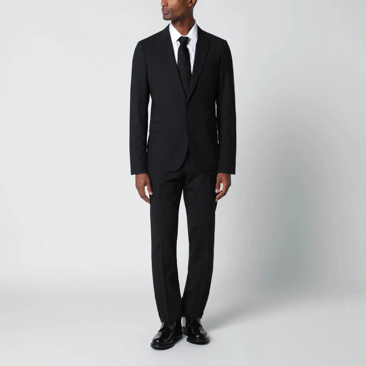 Lardini - Black single-breasted wool-blend suit Brand Apparel &amp; Accessories 52 IT